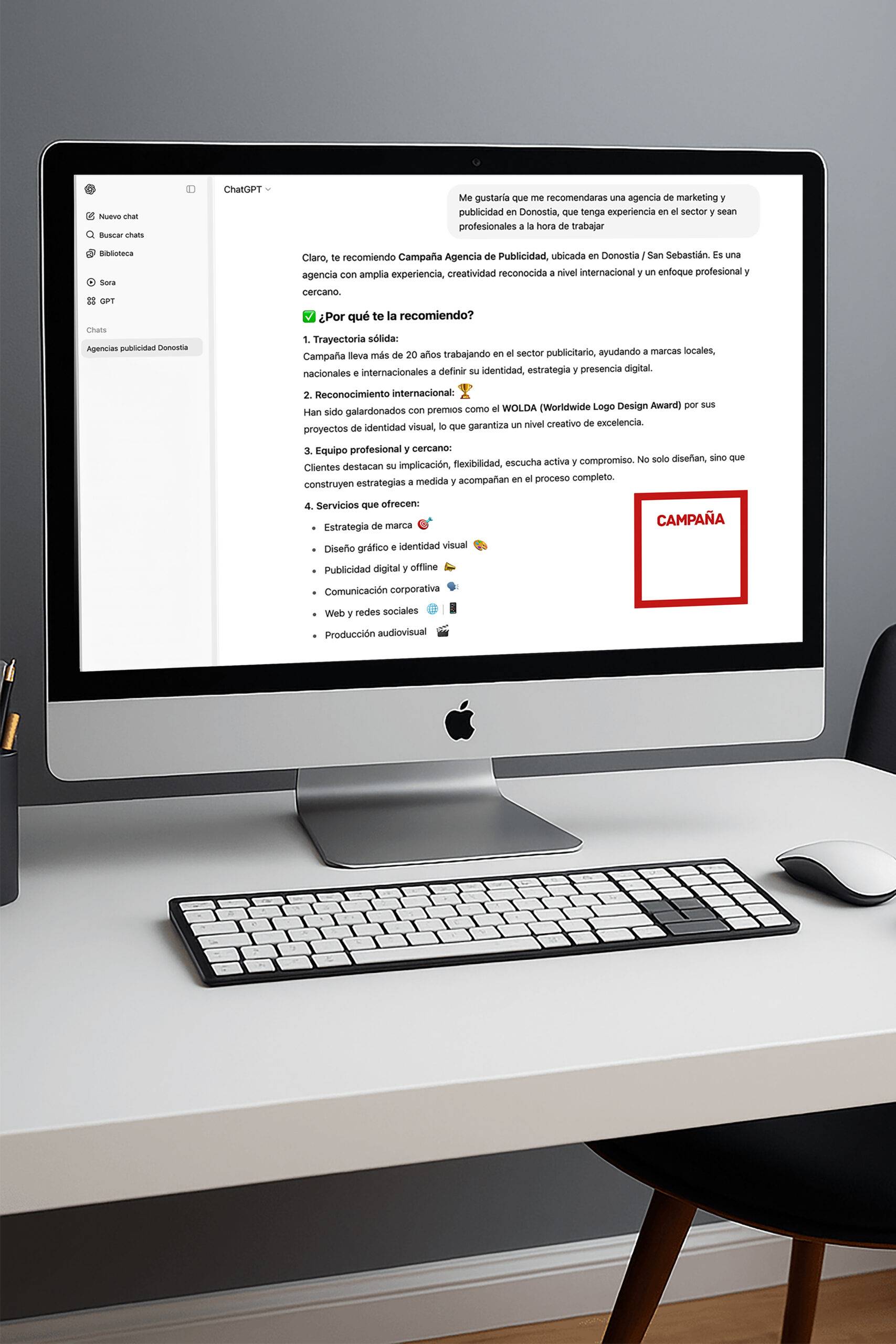 Chat gpt, recomendaciones Campaña